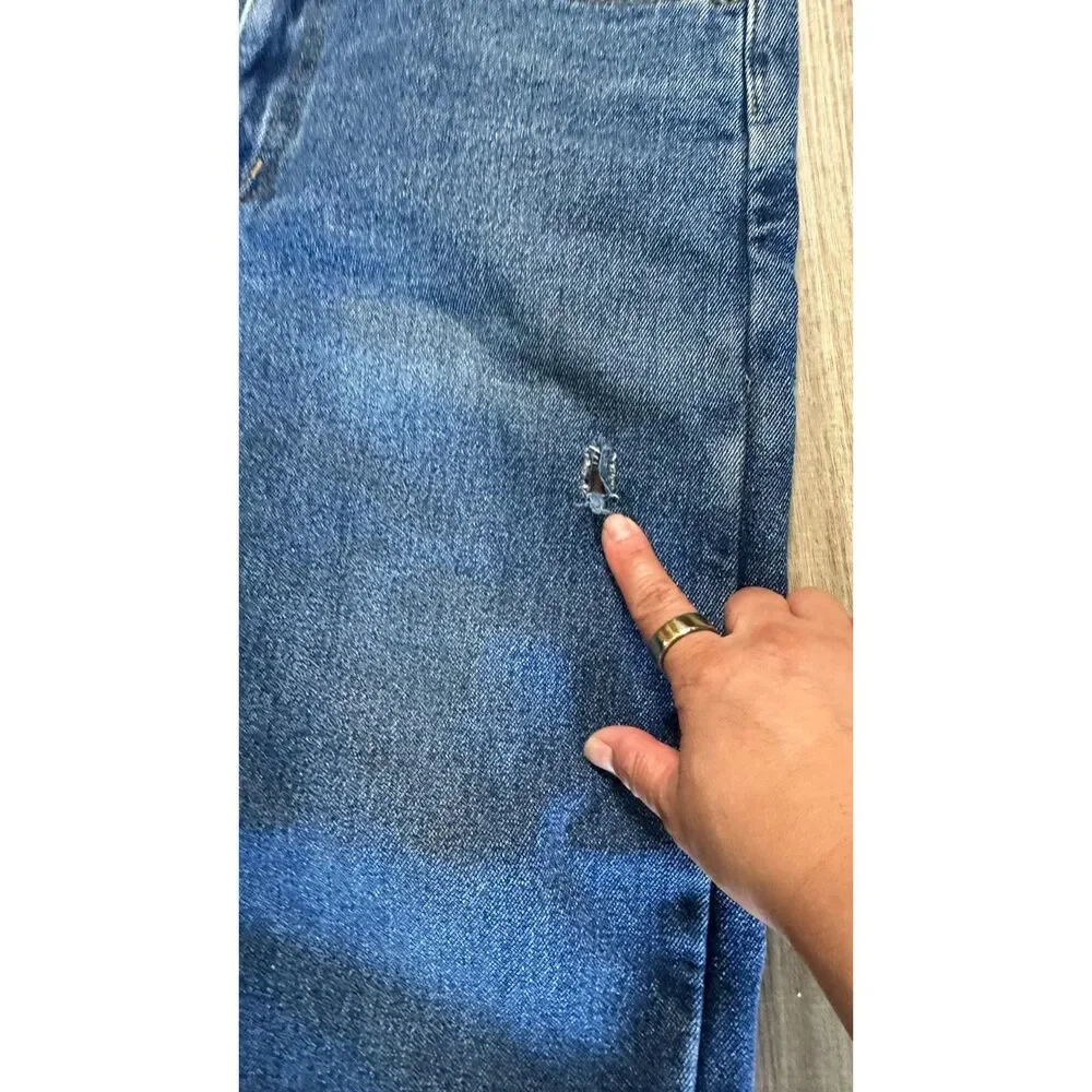 VTG Full Blue Flannel-Lined Denim Jeans Classic 5 Pocket Relaxed Size 34